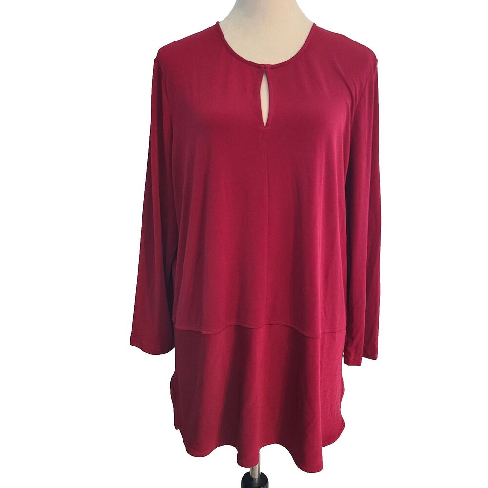 Lauren Ralph Lauren XL Keyhole Drop Waist Tunic Top Minimalist Office Siren